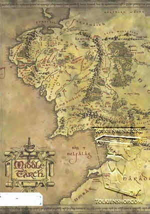 Midden Map Kaart van Midden-aarde ansichtkaart